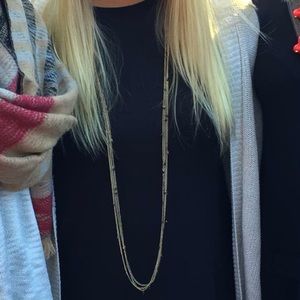 Gold & Black Dangle Necklace